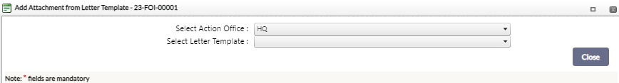 Add Attachment from Letter Template Screen